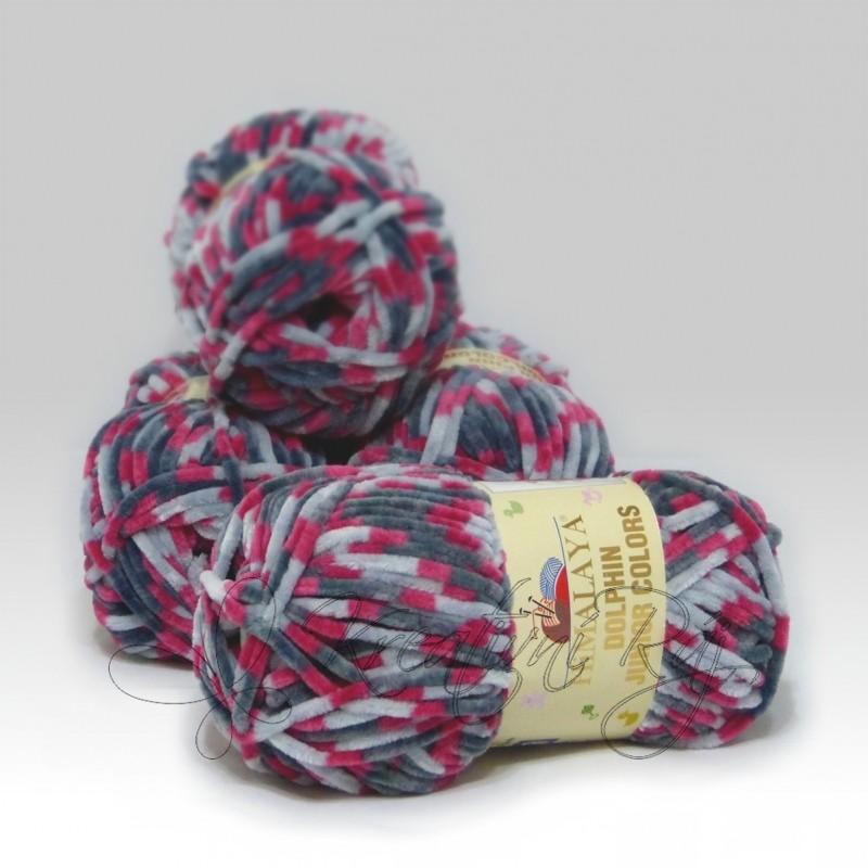 Pletací příze Dolphin Junior Colors (81004) - růžovo-šedá