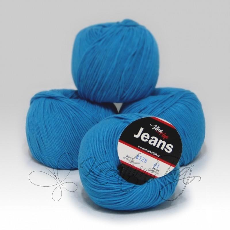Pletací příze Jeans VH (8125) - tmavá tyrkysová