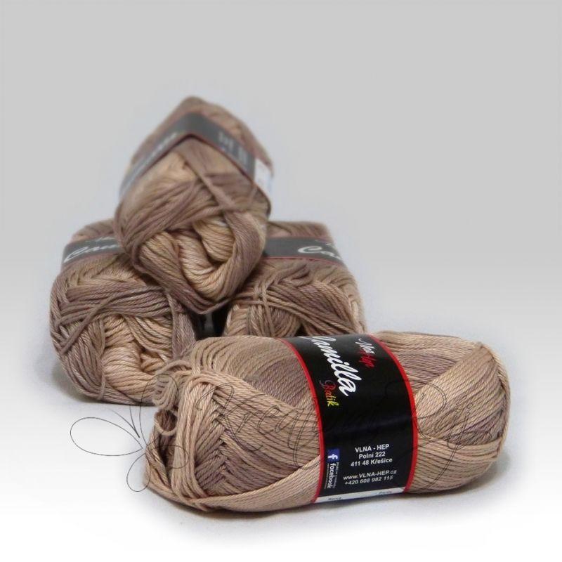 Pletací příze Camilla Batik VH (9610) - hnědo-béžová