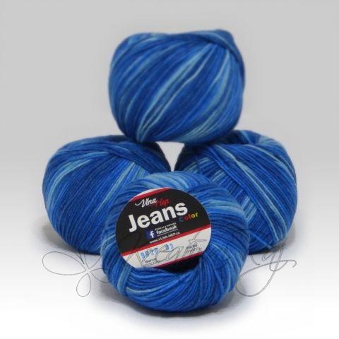 Pletací příze Jeans Color VH (9020) - modrá