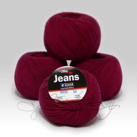 Pletací příze Jeans VH (8022) - vínová