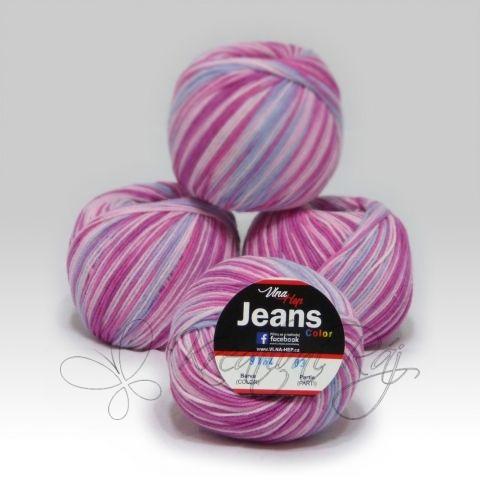 Pletací příze Jeans Color VH (9164) - růžovo-modrá