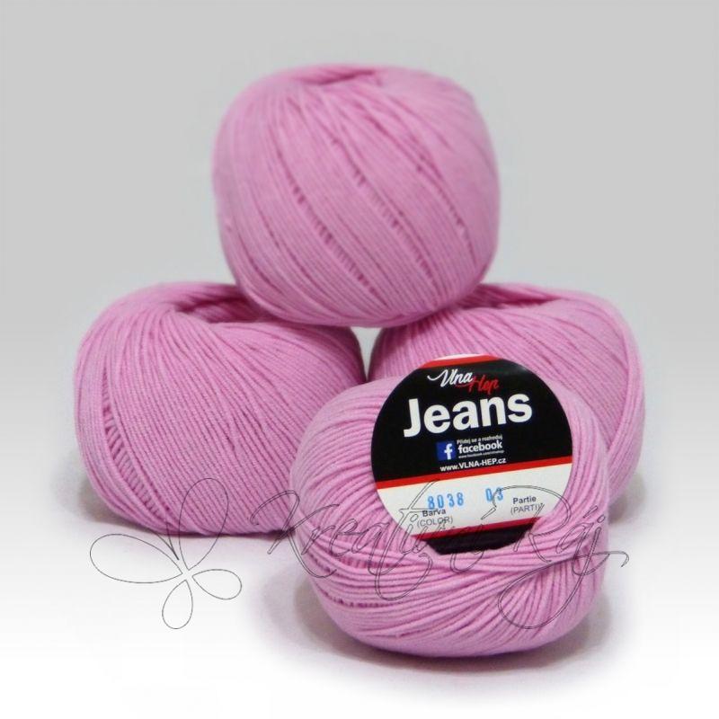 Pletací příze Jeans VH (8038) - světle růžová