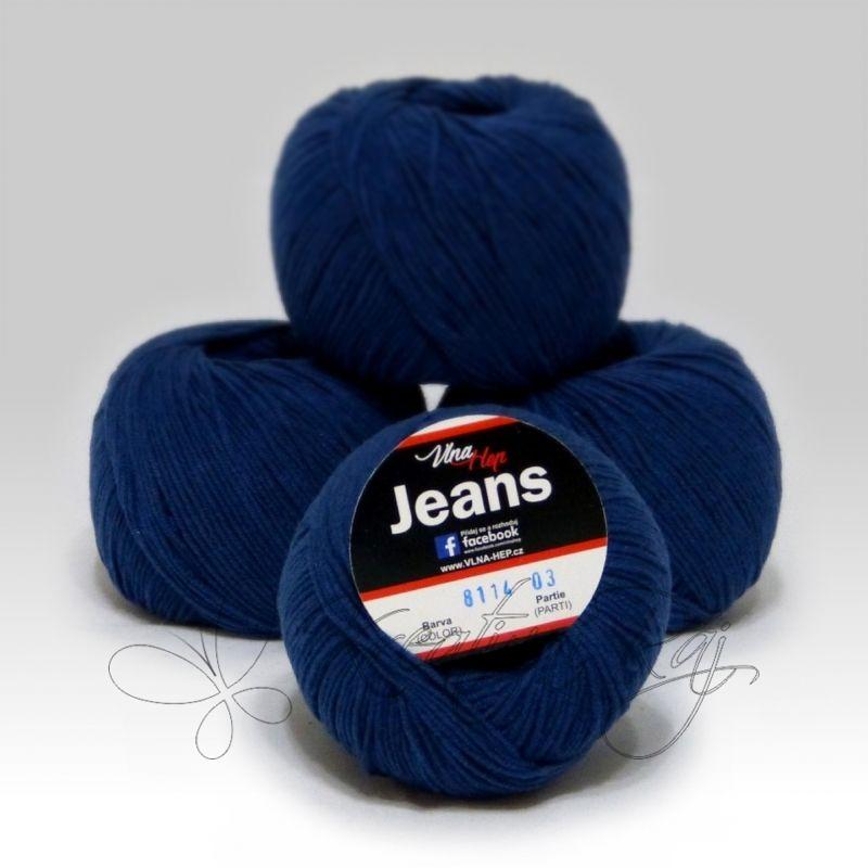 Pletací příze Jeans VH (8114) - tmavě modrá