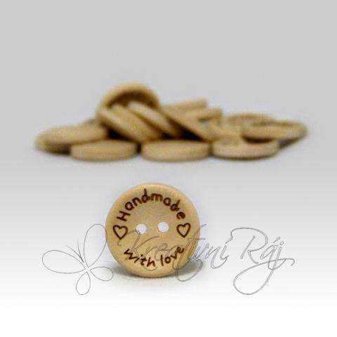 Dřevěný knoflík Handmade kulatý 20mm