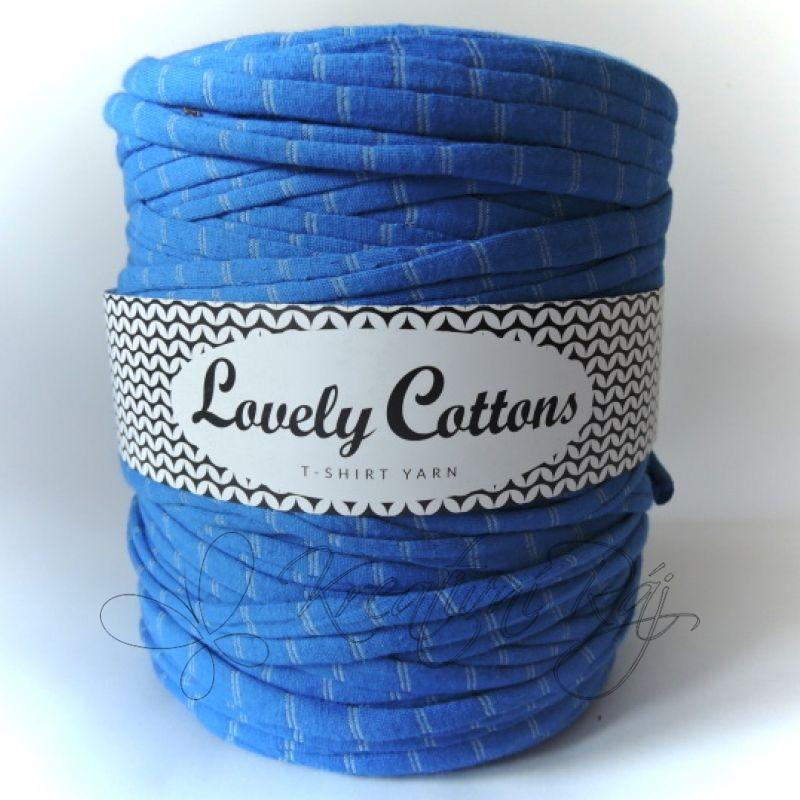 Pletací příze T-shirt yarn  - modrý proužek DOPRODEJ