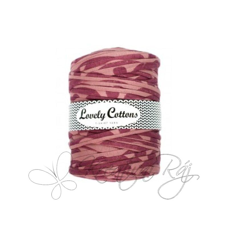 Pletací příze T-shirt yarn - starorůžová s kolečky DOPRODEJ