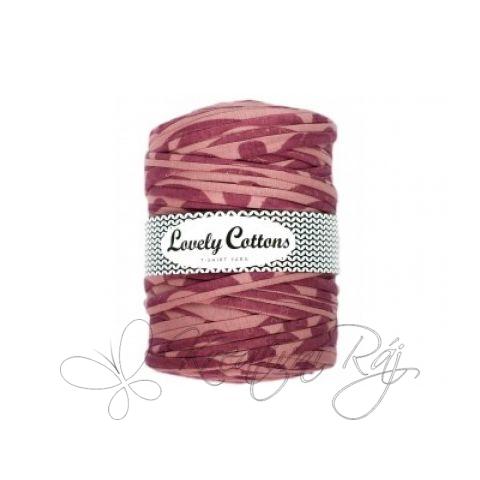 Pletací příze T-shirt yarn - starorůžová s kolečky DOPRODEJ