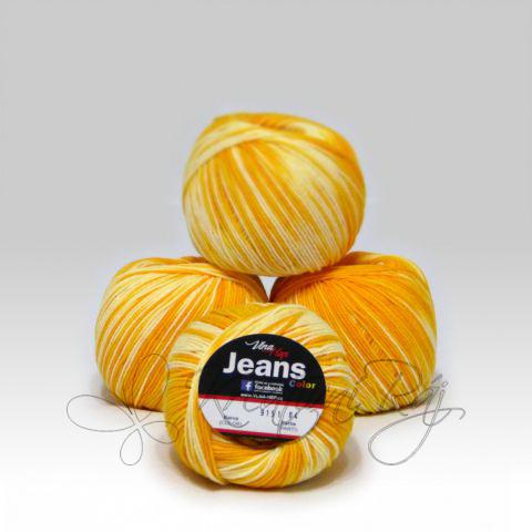 Pletací příze Jeans Color VH (9151) - žluto-oranžová