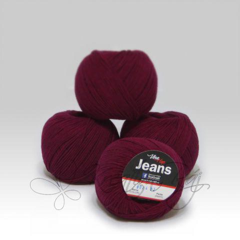 Pletací příze Jeans VH (8024) - bordó