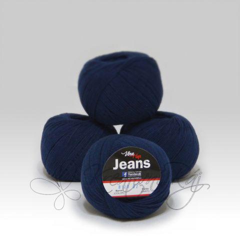 Pletací příze Jeans VH (8120) - temně modrá