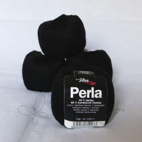 Pletací příze Perla (8001) - černá