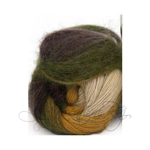 Pletací příze Angora Gold batik (5850) - hnědo-zelený melír