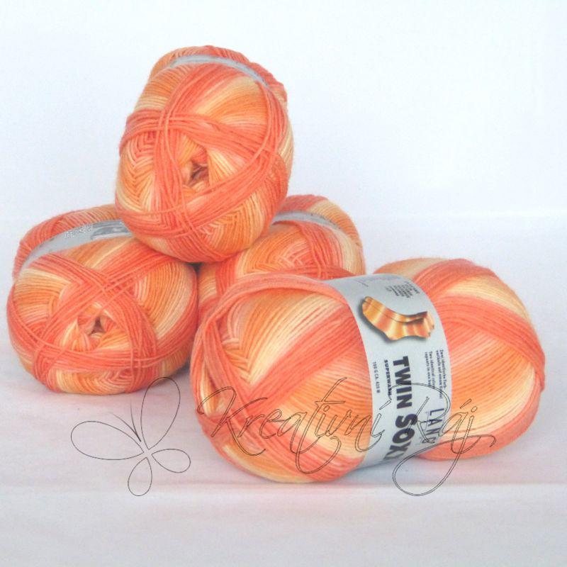 Pletací příze Twin soxx (176) - oranžový melír