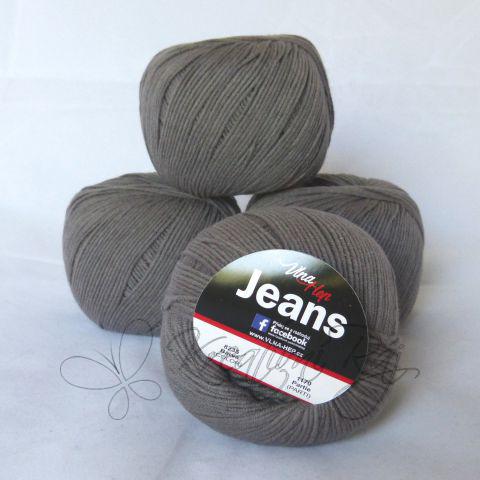 Pletací příze Jeans VH (8235) - hnědo-šedá