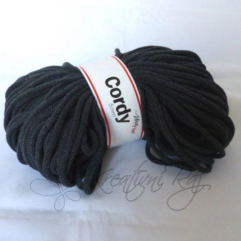Pletací příze Cordy 5mm - černá