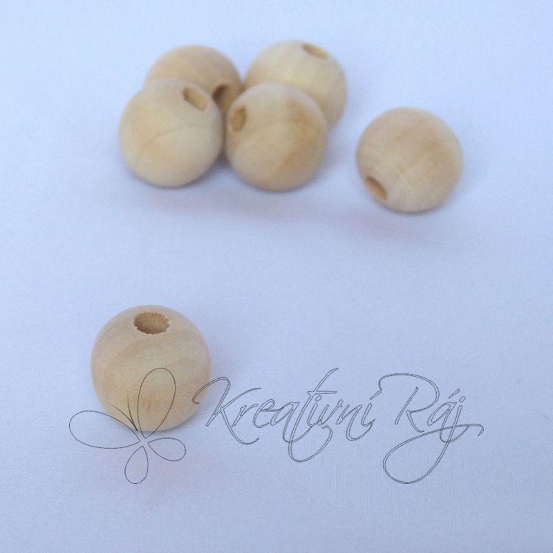 Dřevěné korálky nelakované 18 mm