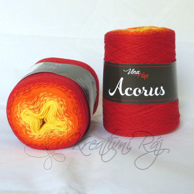 Pletací příze Acorus (9412) - žlutá-červená