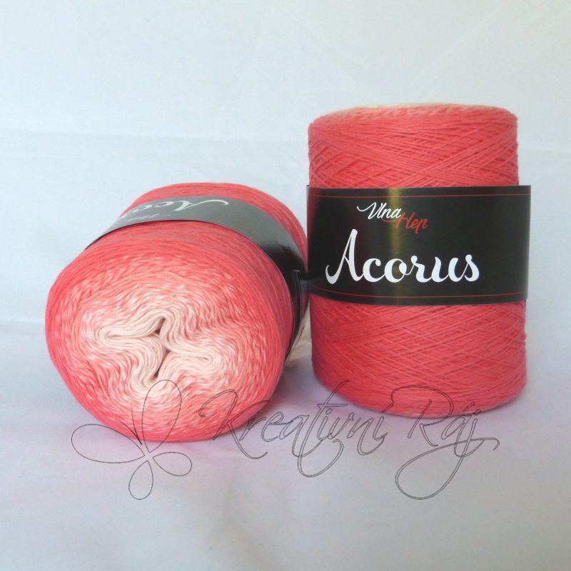Pletací příze Acorus (9309) - krémová-červená