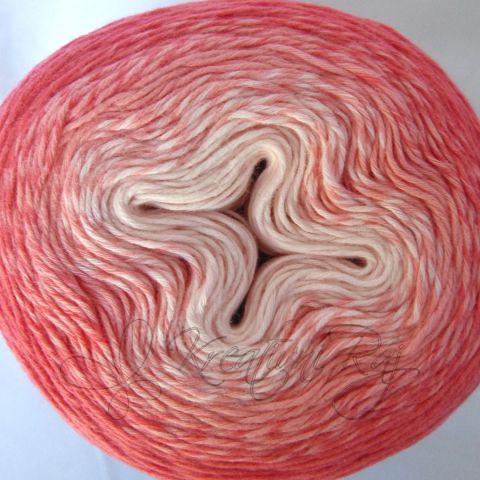 Pletací příze Acorus (9309) - krémová-červená
