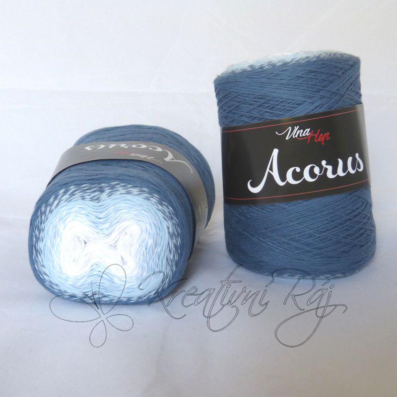 Pletací příze Acorus (9315) - bílá-tmavě modrá
