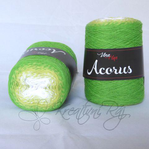 Pletací příze Acorus (9312) - bílá-zelená DOPRODEJ