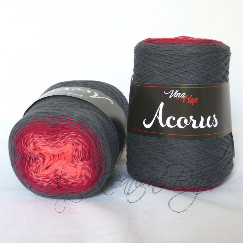 Pletací příze Acorus (9406) - červená-tmavě šedá