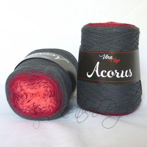 Pletací příze Acorus (9406) - červená-tmavě šedá