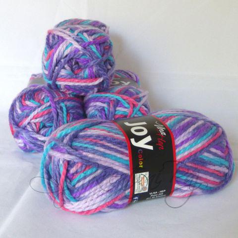 Pletací příze Joy Color (5606) - fialový melír