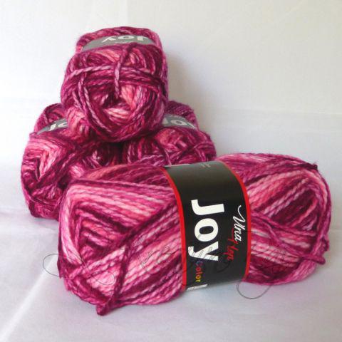 Pletací příze Joy Color (5504) - vínový melír