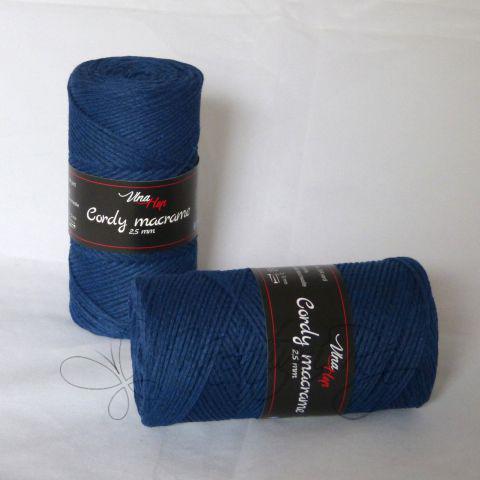 Pletací příze Cordy macrame (8105) - středně modrá DOPRODEJ