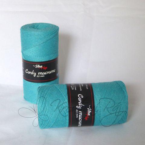 Pletací příze Cordy macrame (8116) - tyrkysovo smaragdová