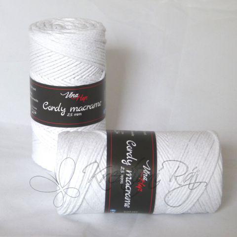 Pletací příze Cordy macrame (8101) - bílá