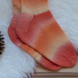 Ručně pletené ponožky, oranžové, vel. 40-42