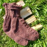 Ručně pletené ponožky, tmavě hnědé, vel. 44-46