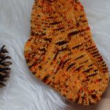 Ručně pletené ponožky, oranžový melír, vel. 26-28