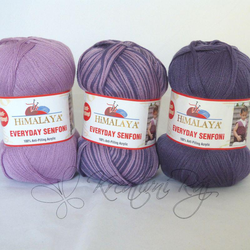 Pletací příze Everyday Senfoni (71012) - světlá fialová-tmavá fialová DOPRODEJ