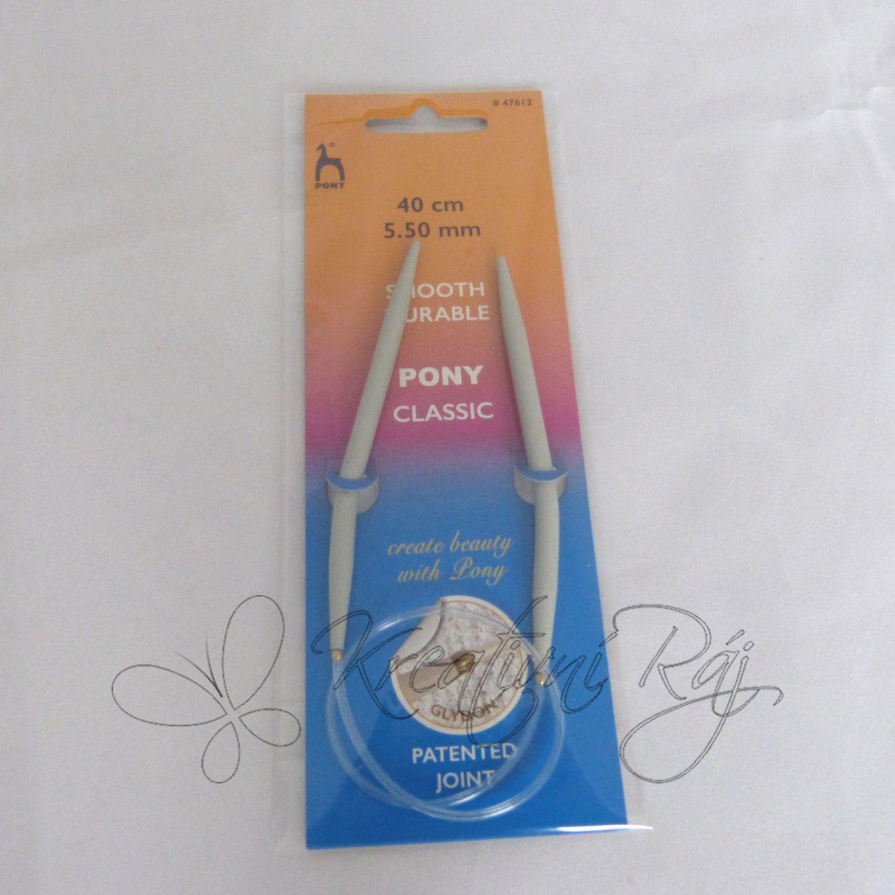 Pletací jehlice kruhové, kovové č. 5.5, 40 cm