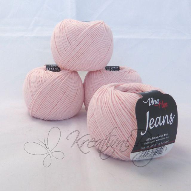 Pletací příze Jeans VH (8003) - jemně růžová