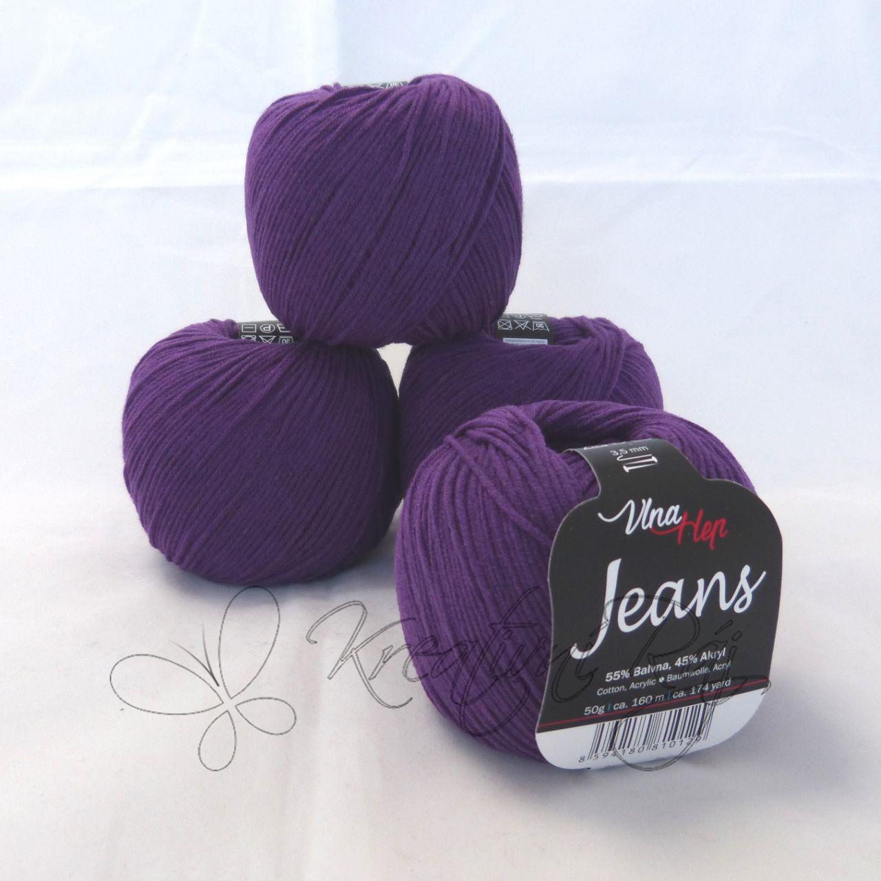 Pletací příze Jeans VH (8060) - tmavě fialová