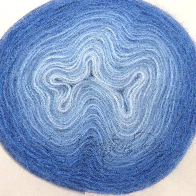 Pletací příze Angora Gold ombre batik (7303) - jeans modrá DOPRODEJ