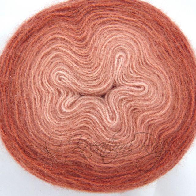 Pletací příze Angora Gold ombre batik (7361) - cihlová