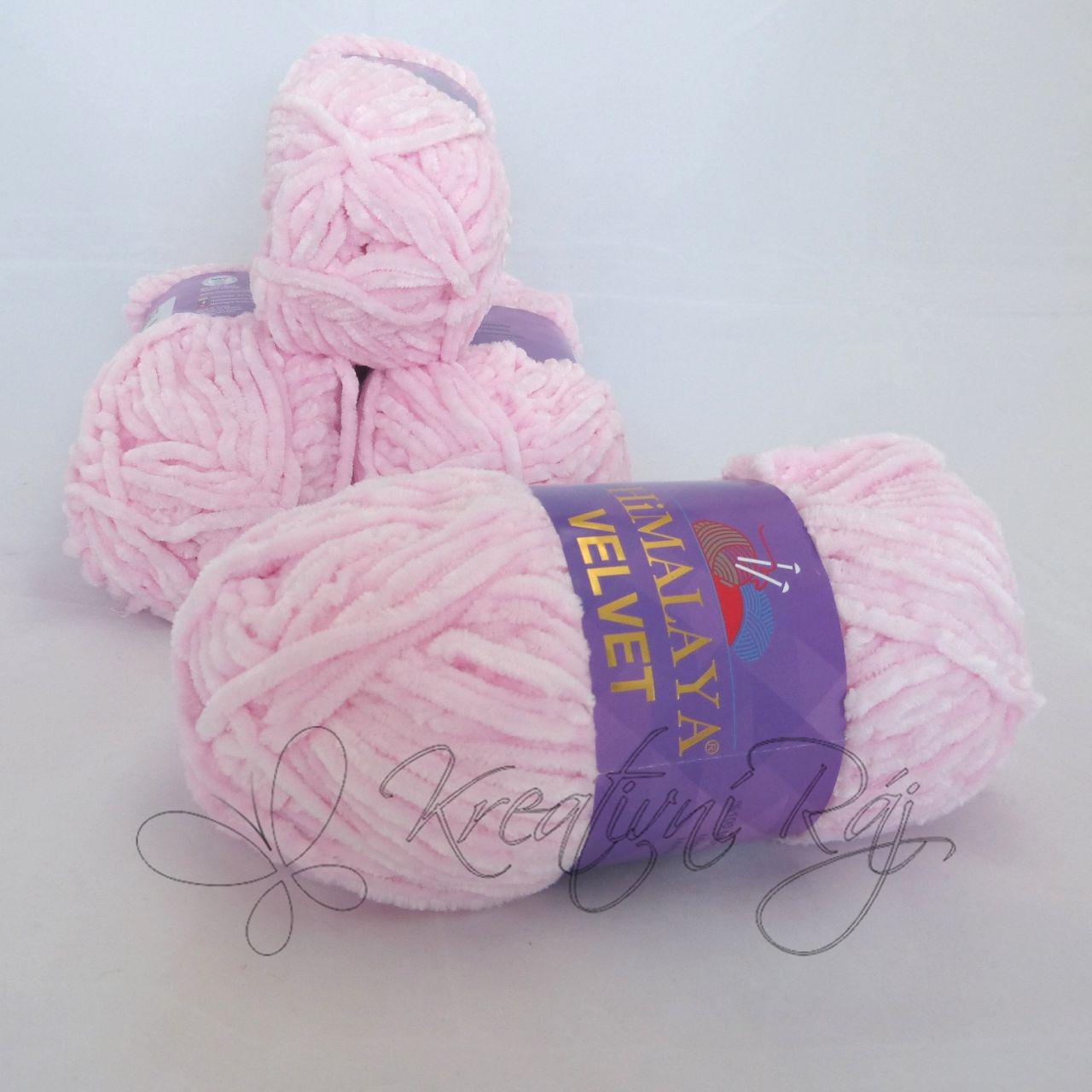 Pletací příze Velvet (90003) - bledě růžová DOPRODEJ