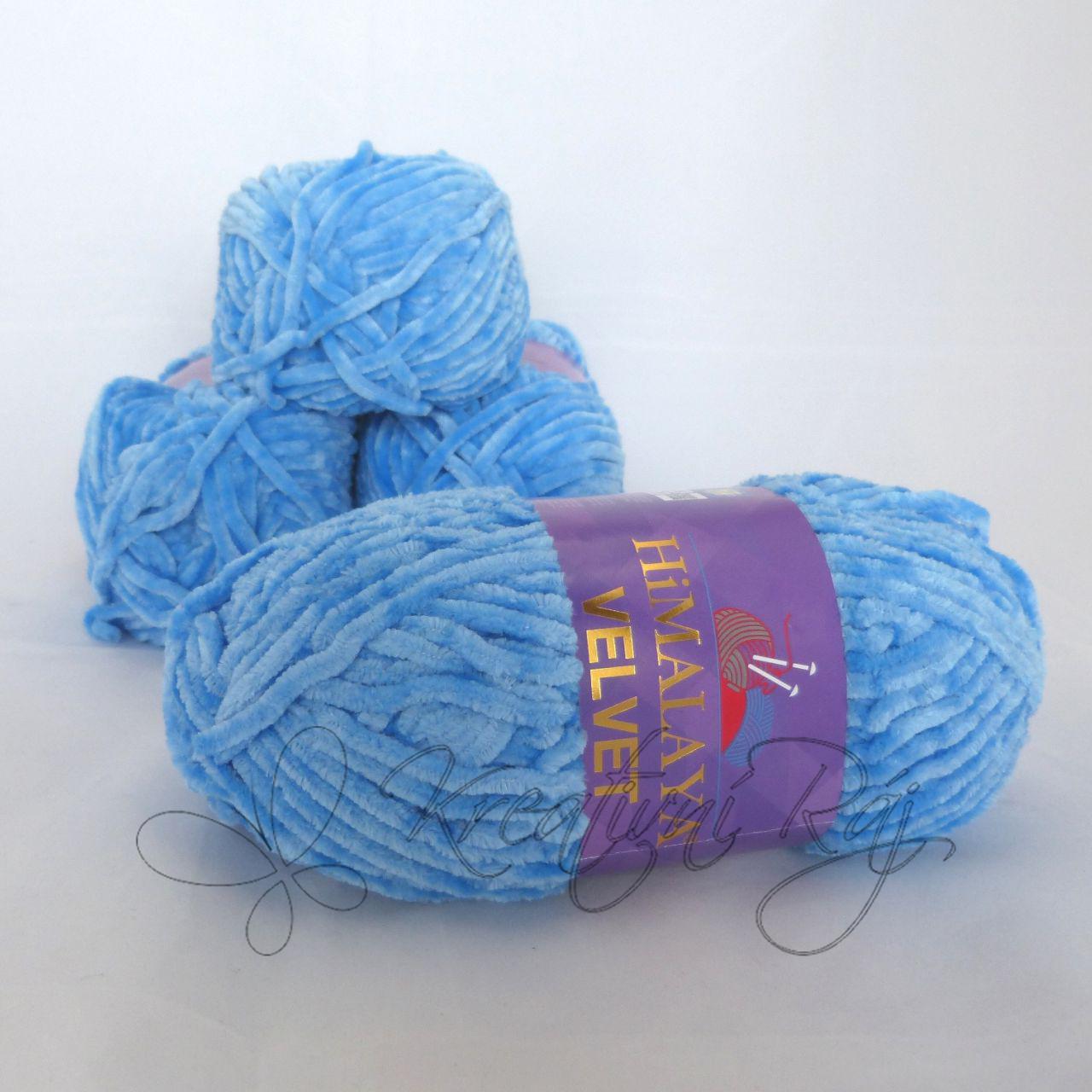 Pletací příze Velvet (90027) - blankytně modrá DOPRODEJ