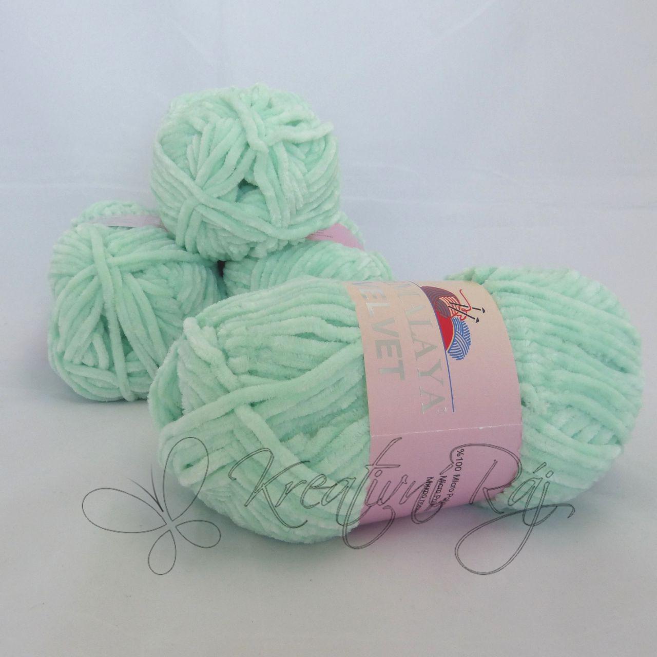 Pletací příze Velvet (90007) - světle zelená DOPRODEJ