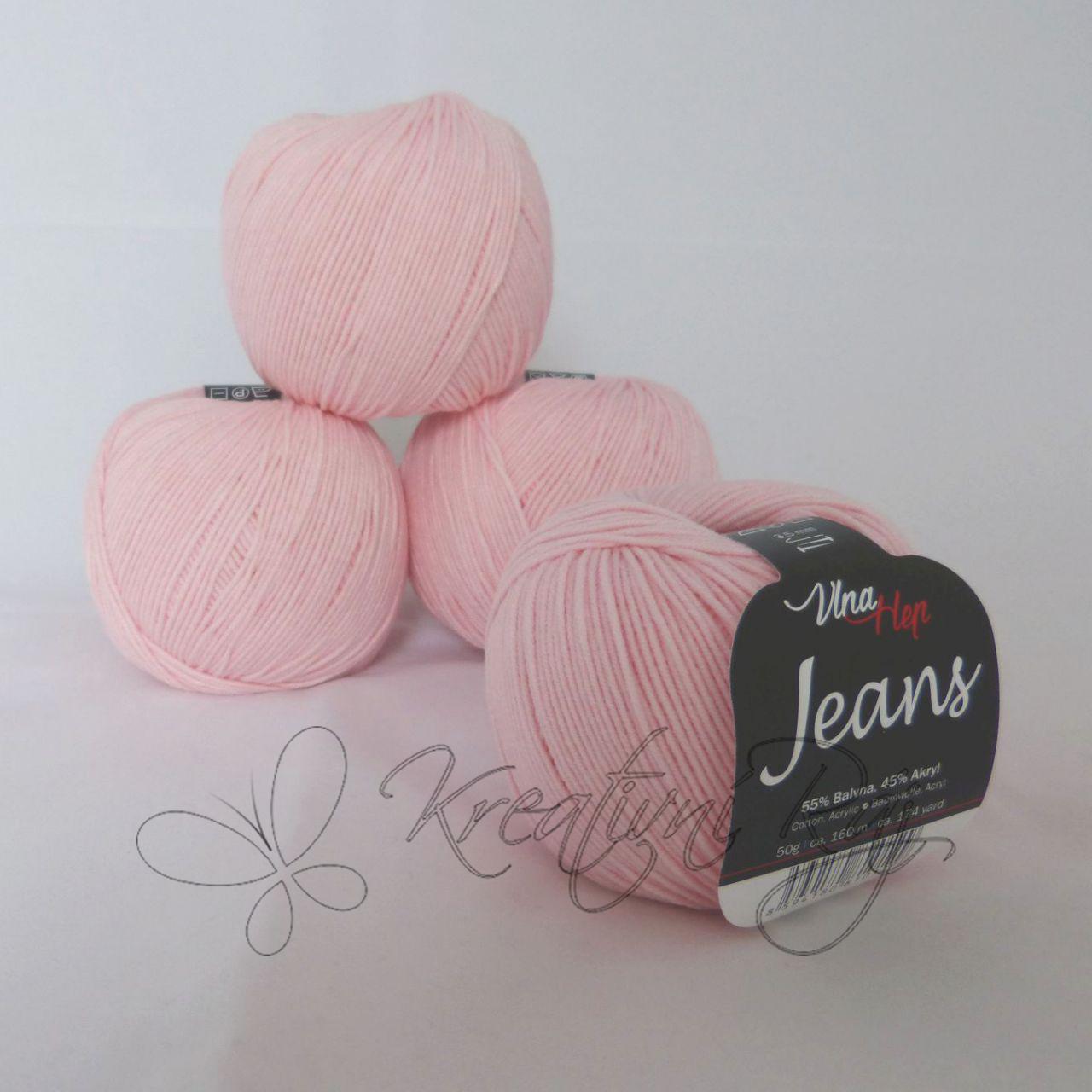 Pletací příze Jeans VH (8026) - pastelová růžová