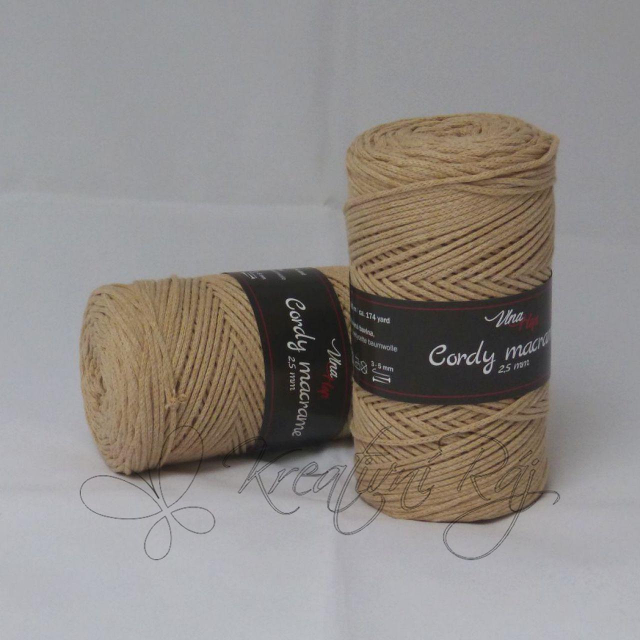 Pletací příze Cordy macrame (8214) - béžová