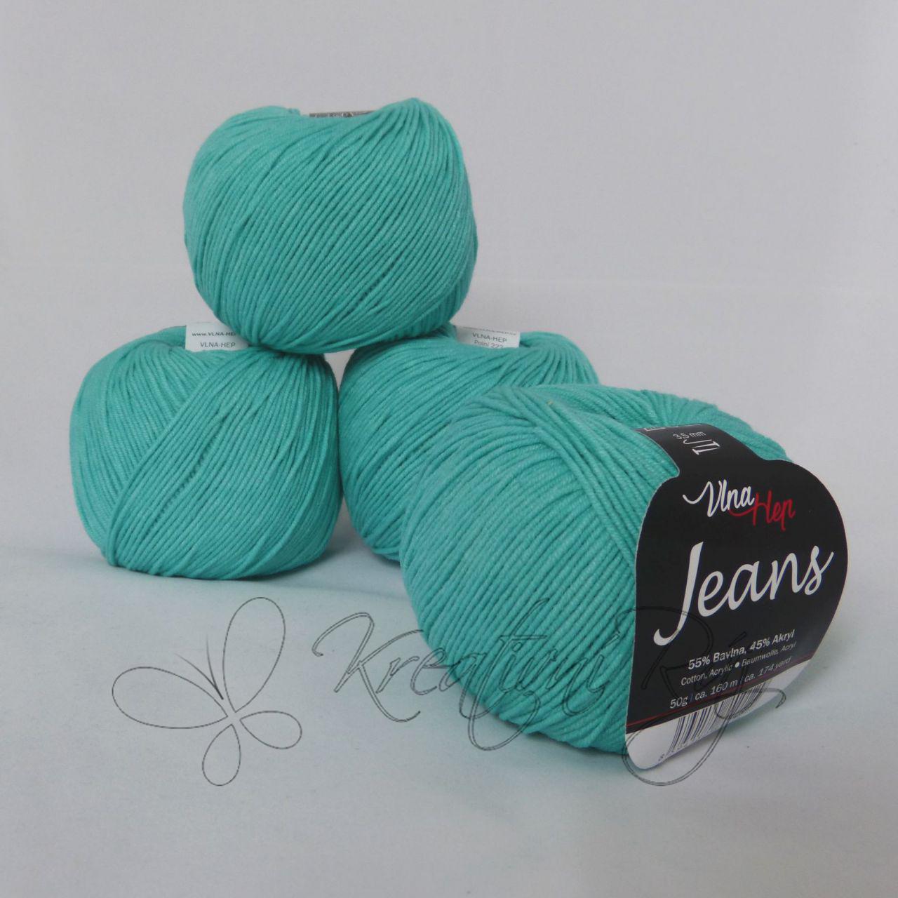 Pletací příze Jeans VH (8138) - zelený tyrkys