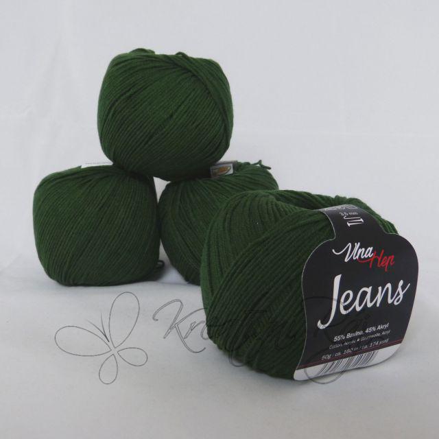 Pletací příze Jeans VH (8157) - tmavě zelená
