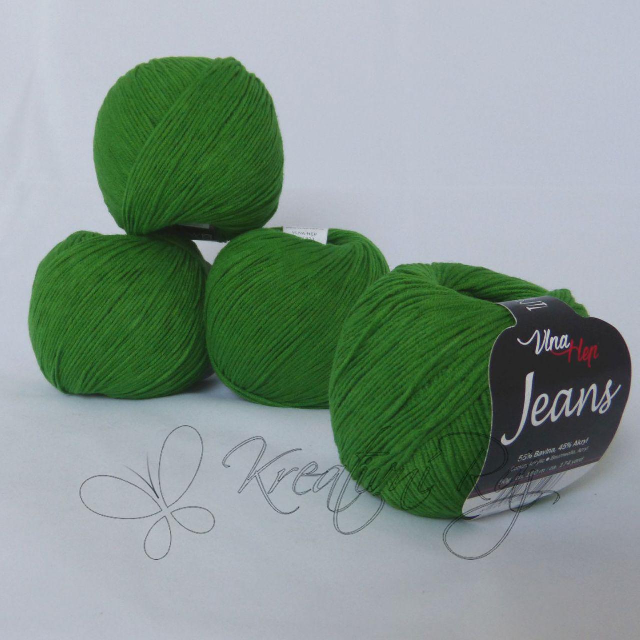 Pletací příze Jeans VH (8147) - zelená